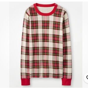 Hanna Andersson Holiday Plaid Adult Holiday Long John Pajama Top Small